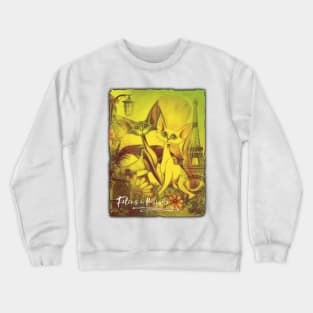 Felines of Paris. Cats of Paris. Orig. Art. Retro postcard design. Crewneck Sweatshirt